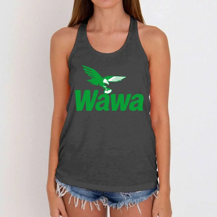 Funny Gift Wawawa Football Fan Women's Knotted Racerback Tank