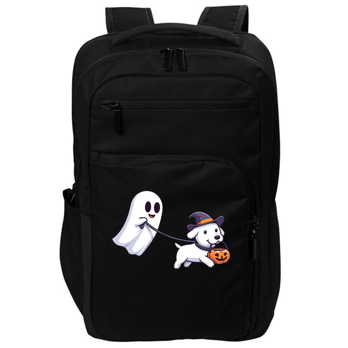 Funny Ghost Walking Dog Ghost Dog Halloween Night Impact Tech Backpack