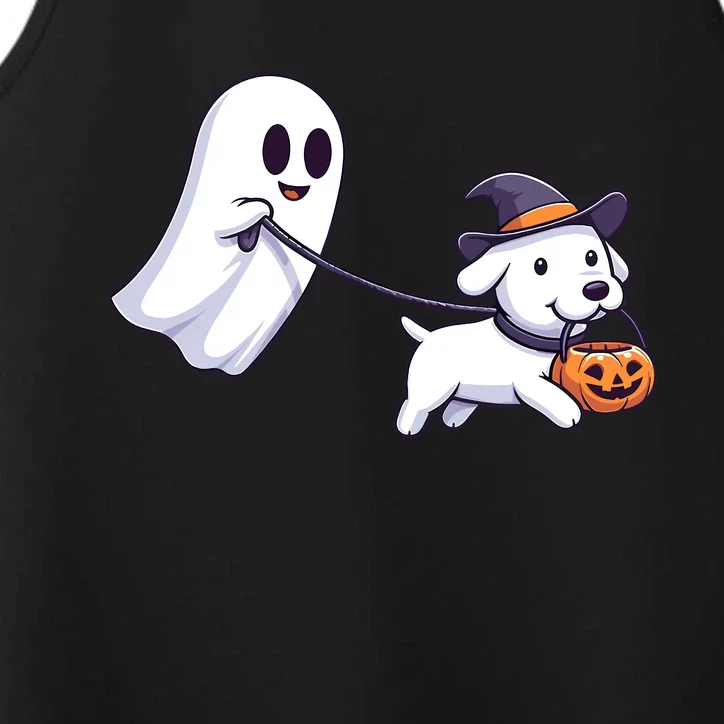 Funny Ghost Walking Dog Ghost Dog Halloween Night Performance Tank