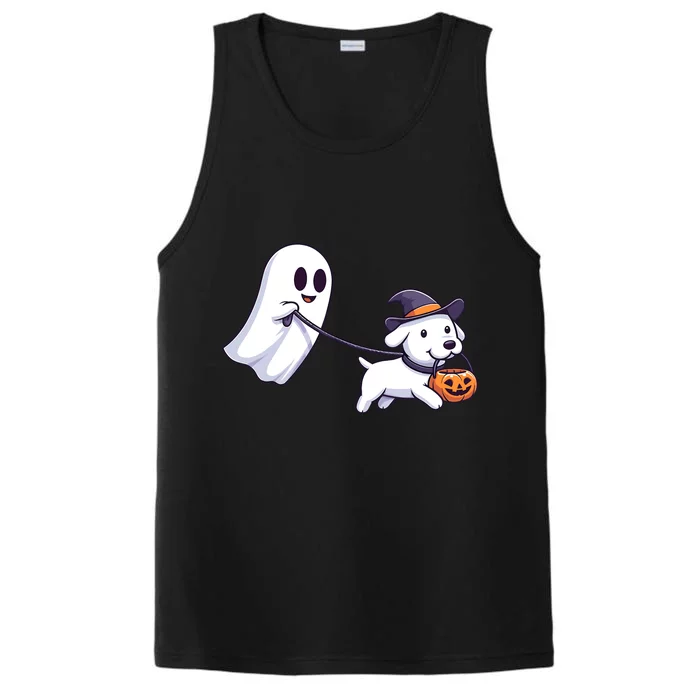 Funny Ghost Walking Dog Ghost Dog Halloween Night Performance Tank