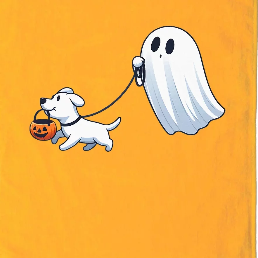 Funny Ghost Walking Dog Ghost Dog Halloween Night Platinum Collection Golf Towel