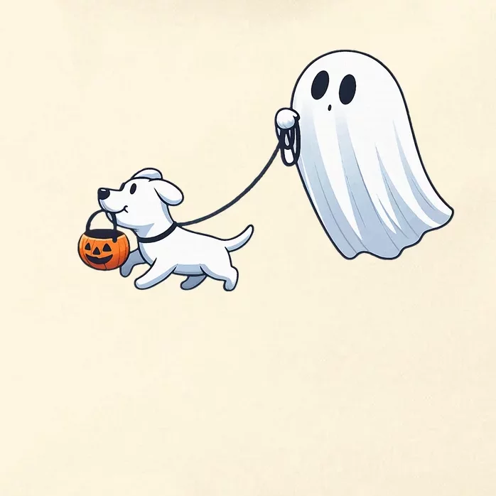 Funny Ghost Walking Dog Ghost Dog Halloween Night Zip Tote Bag