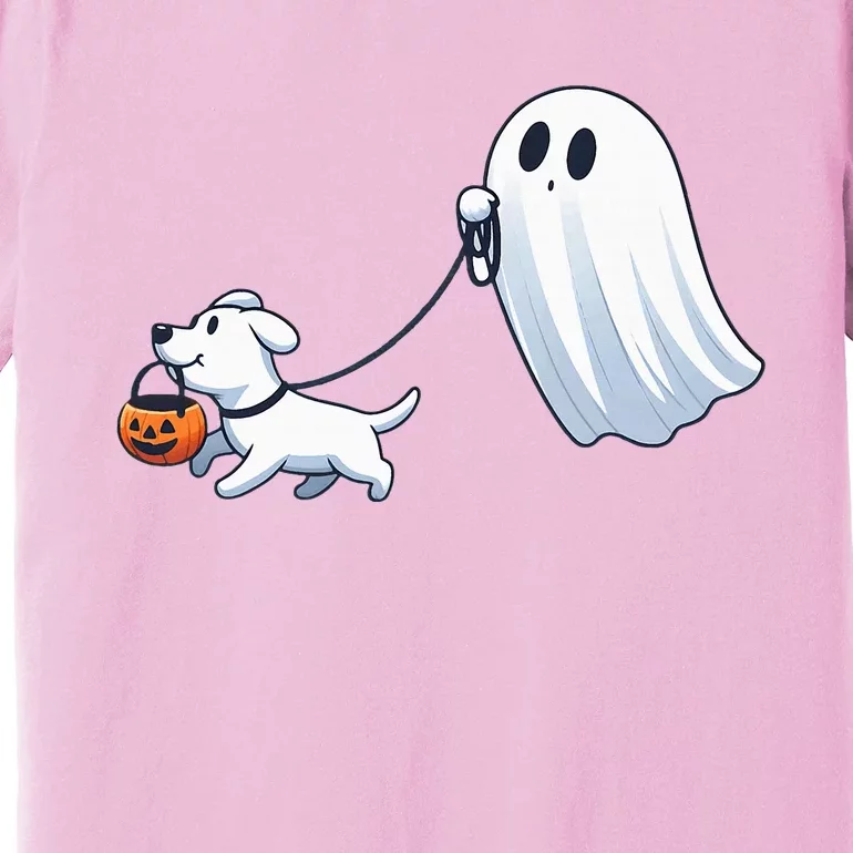 Funny Ghost Walking Dog Ghost Dog Halloween Night Premium T-Shirt