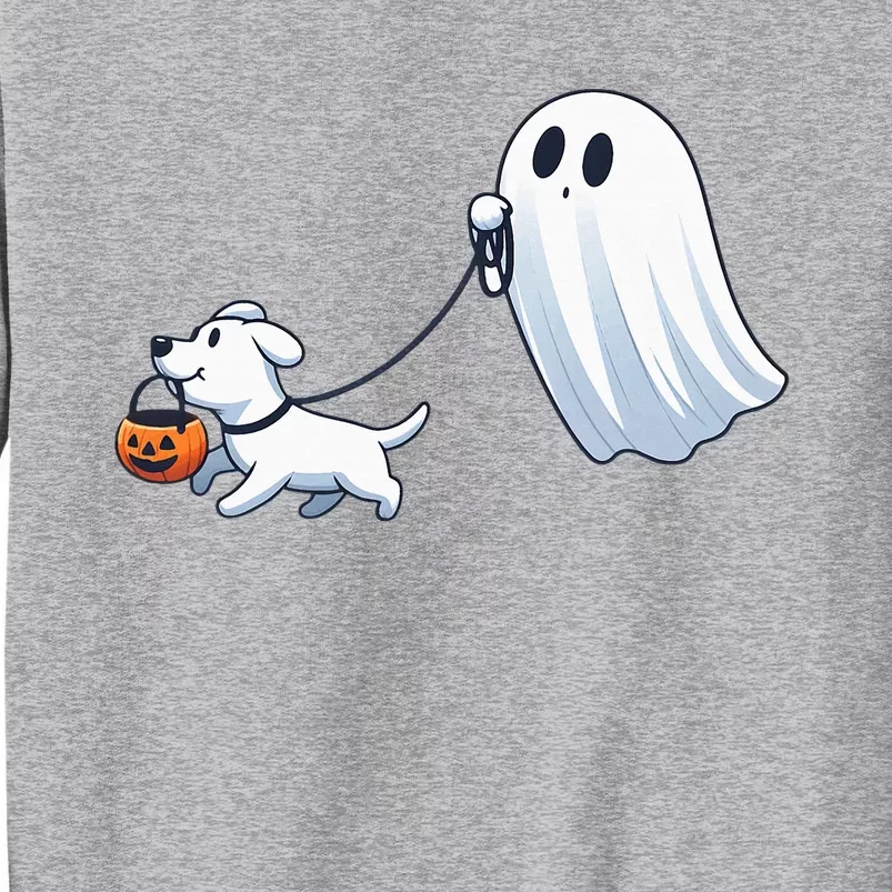 Funny Ghost Walking Dog Ghost Dog Halloween Night Tall Sweatshirt