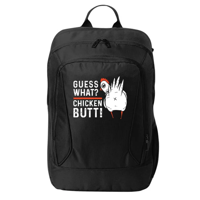 Funny Guess What Chicken Butt White Designs City Backpack