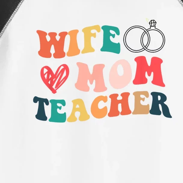 funny groovy wife mom teacher for mothers day Teaching Mom Toddler Fine Jersey T-Shirt