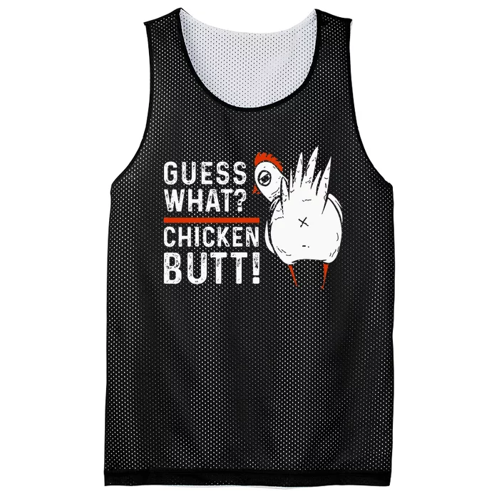 Funny Guess What Chicken Butt! Mesh Reversible Basketball Jersey Tank