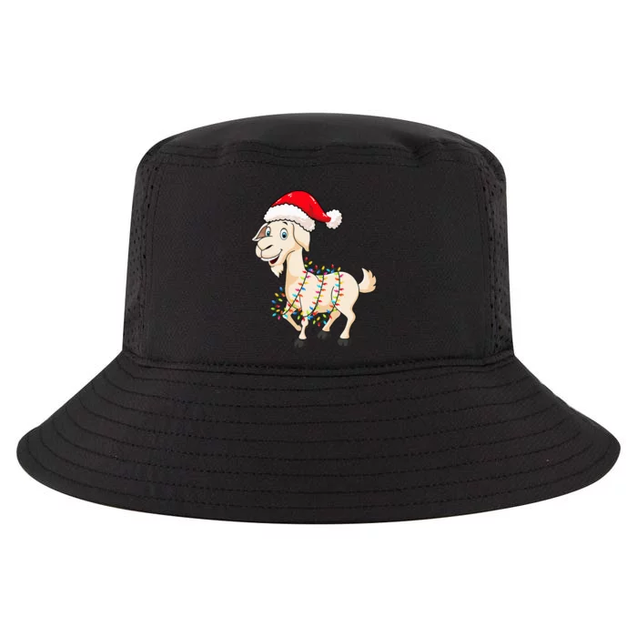 Festive Goat with Christmas Lights Perfect Gift Cool Comfort Performance Bucket Hat