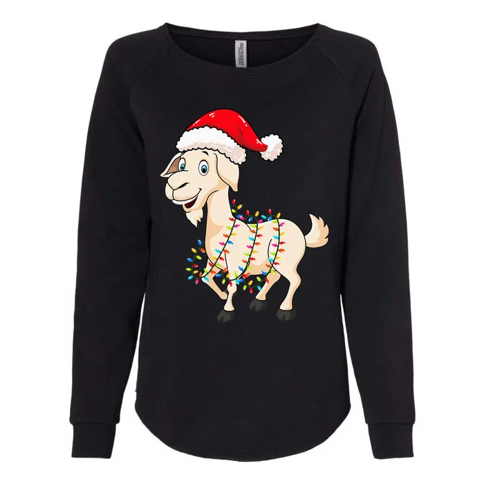 Festive Goat with Christmas Lights Perfect Gift Womens California Wash Sweatshirt