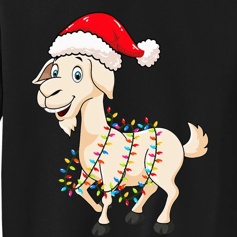 Festive Goat with Christmas Lights Perfect Gift Tall Sweatshirt