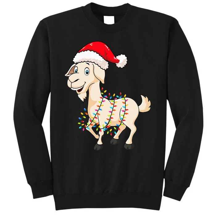 Festive Goat with Christmas Lights Perfect Gift Tall Sweatshirt