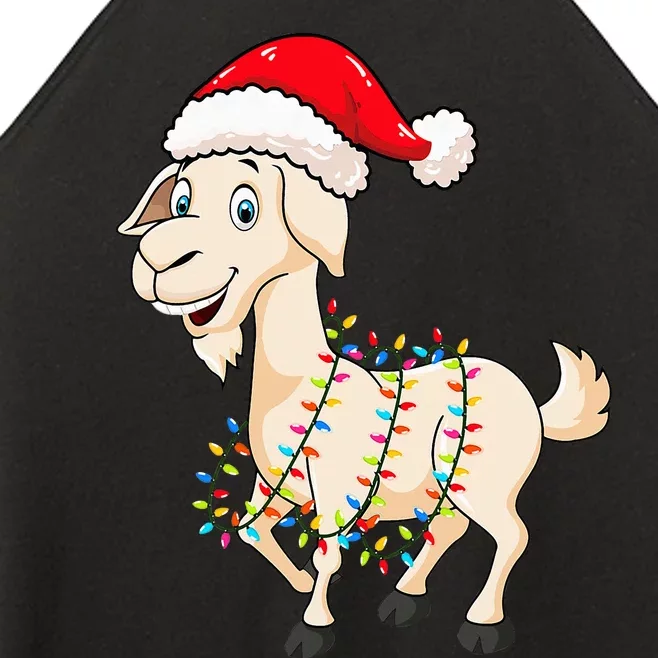 Festive Goat with Christmas Lights Perfect Gift Women’s Perfect Tri Rocker Tank