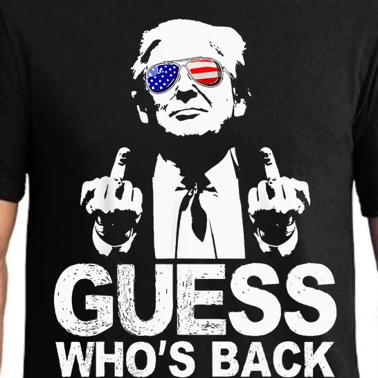 Funny Guess WhoS Back President Donald Trump Middle Finger Pajama Set