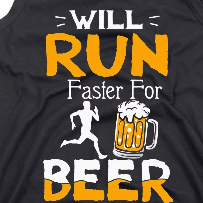 Funny Gift  Will Run Faster For Beer Tank Top