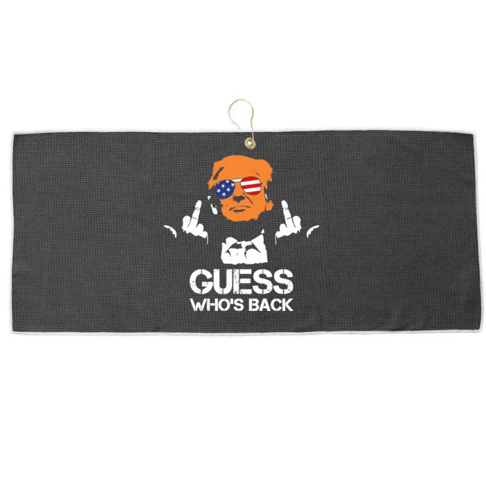 Funny Guess Who Is Back President Trump 2024 Large Microfiber Waffle Golf Towel