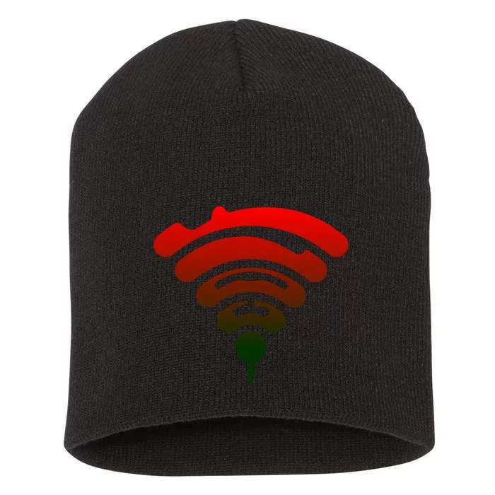 Funny Golf Wifi Signal Graphic Short Acrylic Beanie