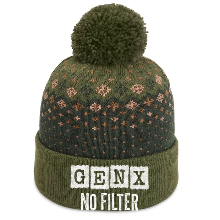 Funny Gen X Sayings Generation X No Filter Gen X The Baniff Cuffed Pom Beanie