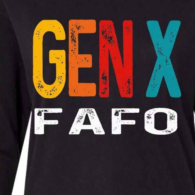 Funny Gen X Fafo Humor Generation X Design Retro Genx Womens Cotton Relaxed Long Sleeve T-Shirt