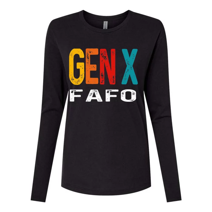 Funny Gen X Fafo Humor Generation X Design Retro Genx Womens Cotton Relaxed Long Sleeve T-Shirt