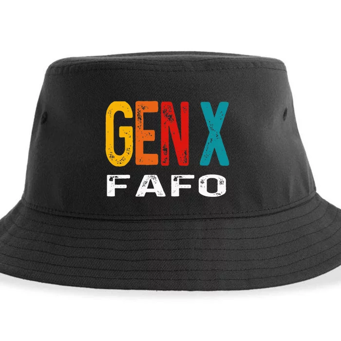 Funny Gen X Fafo Humor Generation X Design Retro Genx Sustainable Bucket Hat