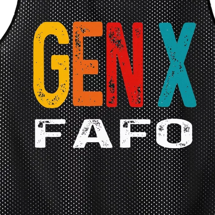 Funny Gen X Fafo Humor Generation X Design Retro Genx Mesh Reversible Basketball Jersey Tank