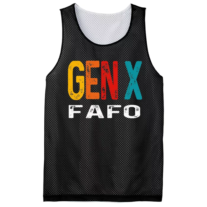 Funny Gen X Fafo Humor Generation X Design Retro Genx Mesh Reversible Basketball Jersey Tank