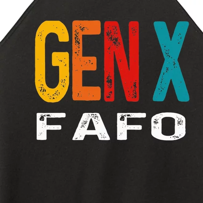 Funny Gen X Fafo Humor Generation X Design Retro Genx Women’s Perfect Tri Rocker Tank