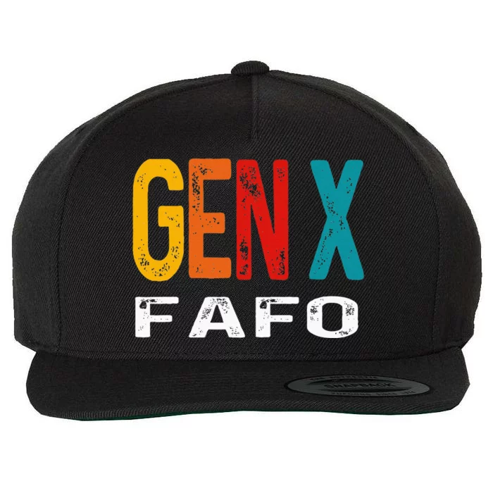 Funny Gen X Fafo Humor Generation X Design Retro Genx Wool Snapback Cap