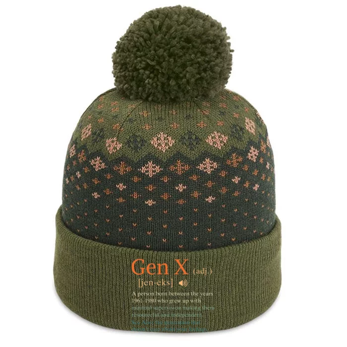 Funny Gen X Definition Sarcasm Humor 1960 1980 Birthday The Baniff Cuffed Pom Beanie