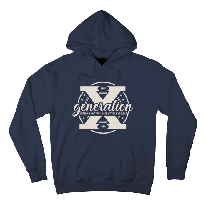 Funny Gen X Raised On Mixtapes Hose Water And Neglect Retro Hoodie