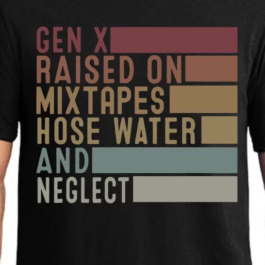 Funny Gen X Raised On Mixtapes Hose Water And Neglect Retro Pajama Set