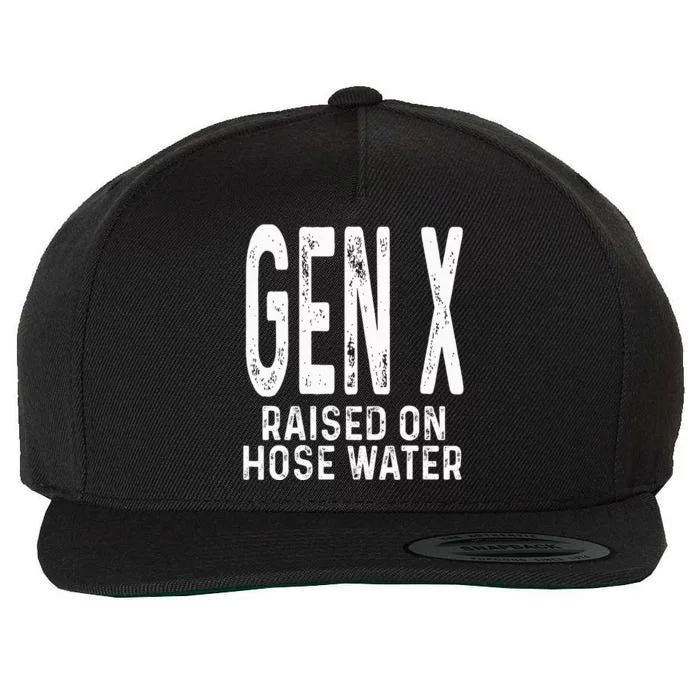 Funny Gen X Raised On Hose Water Humor Generation X Design Wool Snapback Cap