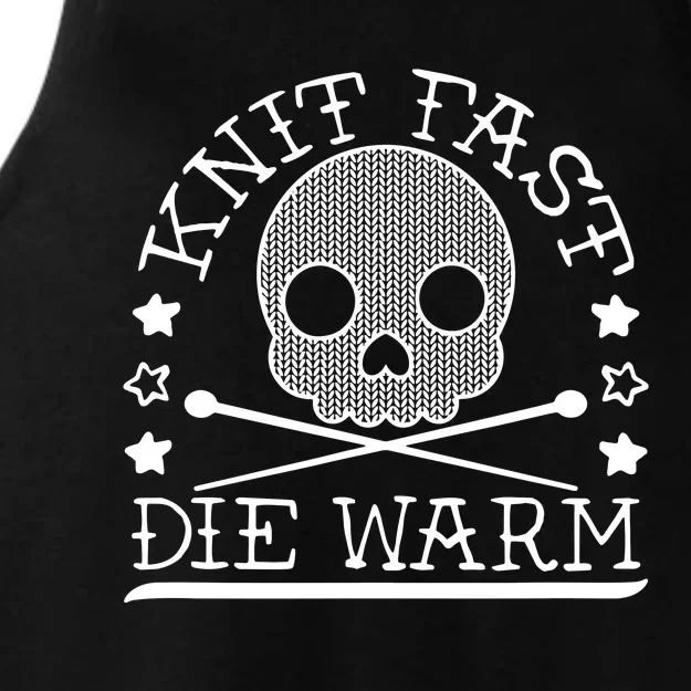 Funny Gothic Yarn Skull Knitting Needles Knit Fast Die Warm Ladies Tri-Blend Wicking Tank