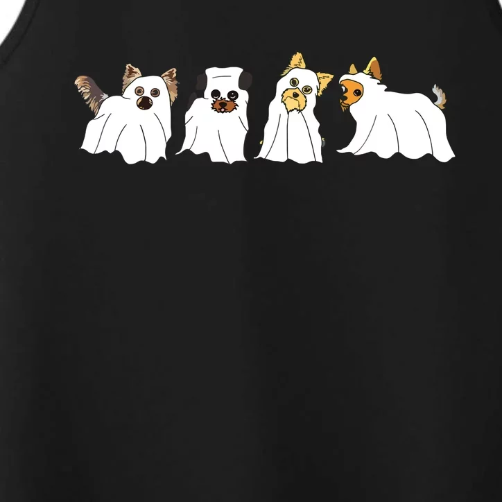 Funny Ghost Yorkshire Terrier Yorkie Dog Lover Halloween Day Performance Tank