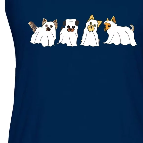 Funny Ghost Yorkshire Terrier Yorkie Dog Lover Halloween Day Ladies Essential Flowy Tank