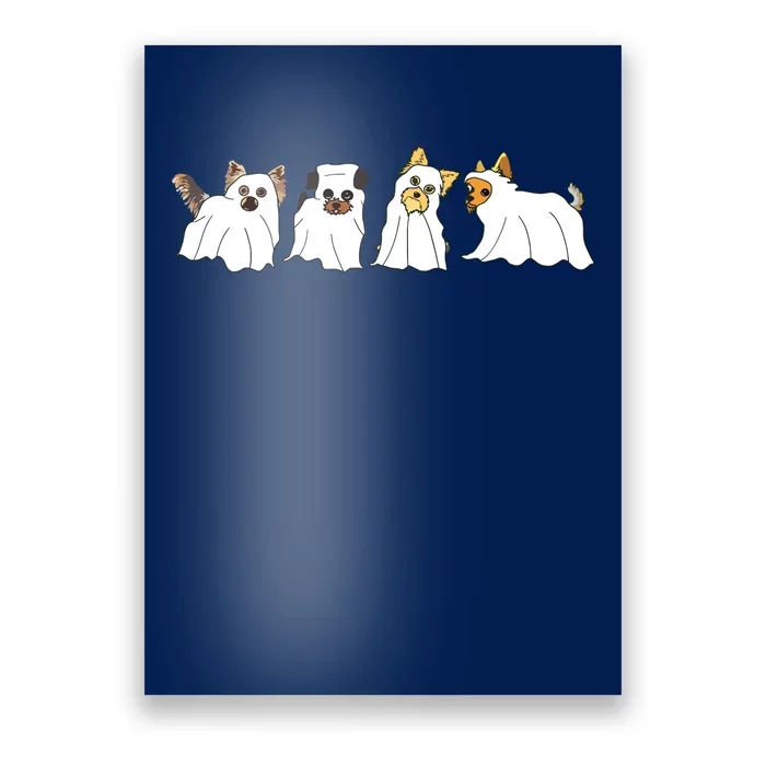 Funny Ghost Yorkshire Terrier Yorkie Dog Lover Halloween Day Poster