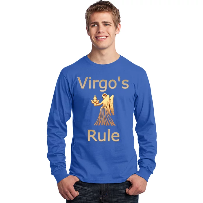 Fun Golden Zodiac Virgos Rule Gift Great Gift Long Sleeve Shirt