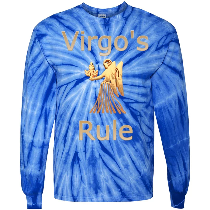 Fun Golden Zodiac Virgos Rule Gift Great Gift Tie-Dye Long Sleeve Shirt