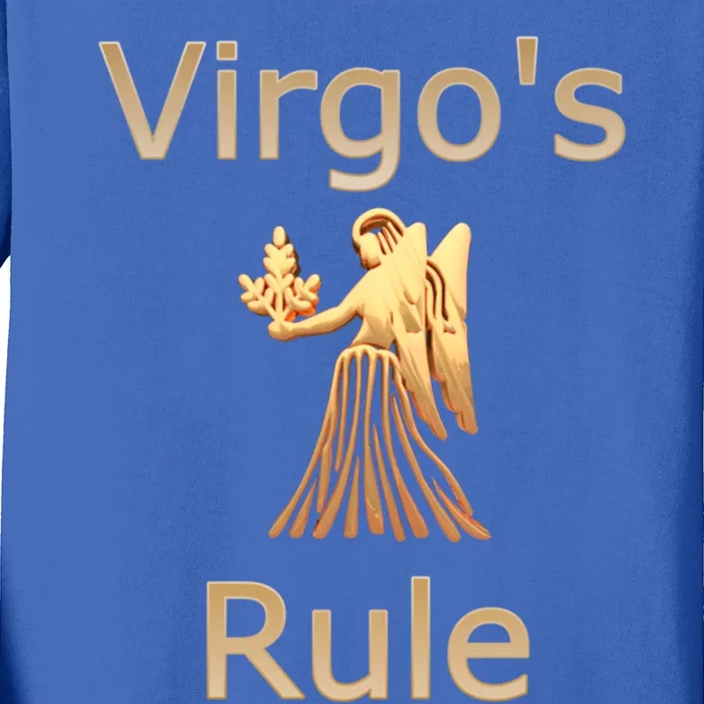 Fun Golden Zodiac Virgos Rule Gift Great Gift Kids Long Sleeve Shirt