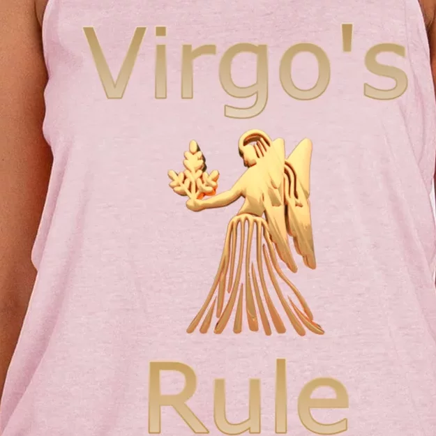 Fun Golden Zodiac Virgos Rule Gift Great Gift Women's Knotted Racerback Tank