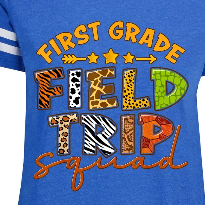 First Grade Zoo Field Trip Squad Matching Students Teacher Enza Ladies Jersey Football T-Shirt