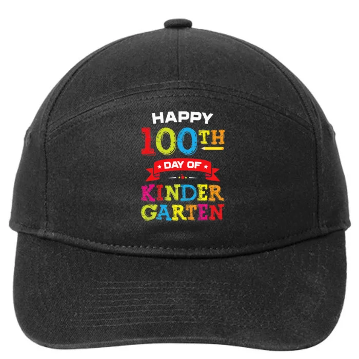 funny Happy 100th Day Of Kindergarten For Teacher 7-Panel Snapback Hat