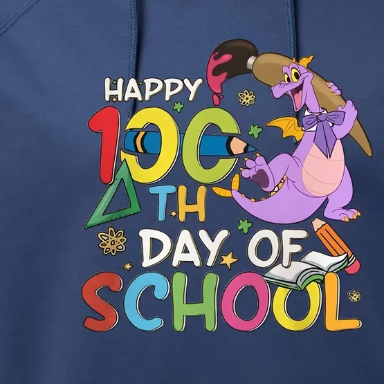 Figgment Happy 100th Days Of School Teacher Funny Student Love Performance Fleece Hoodie