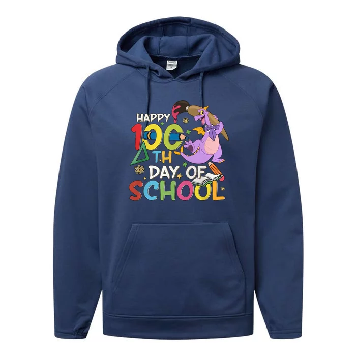 Figgment Happy 100th Days Of School Teacher Funny Student Love Performance Fleece Hoodie