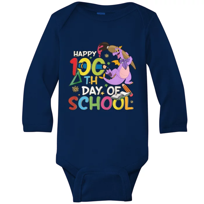 Figgment Happy 100th Days Of School Teacher Funny Student Love Baby Long Sleeve Bodysuit