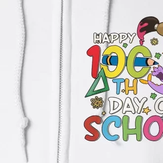 Figgment Happy 100th Days Of School Teacher Funny Student Love Full Zip Hoodie