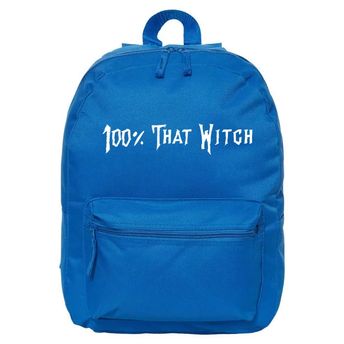 Funny Halloween 100% That Witch Gift 16 in Basic Backpack