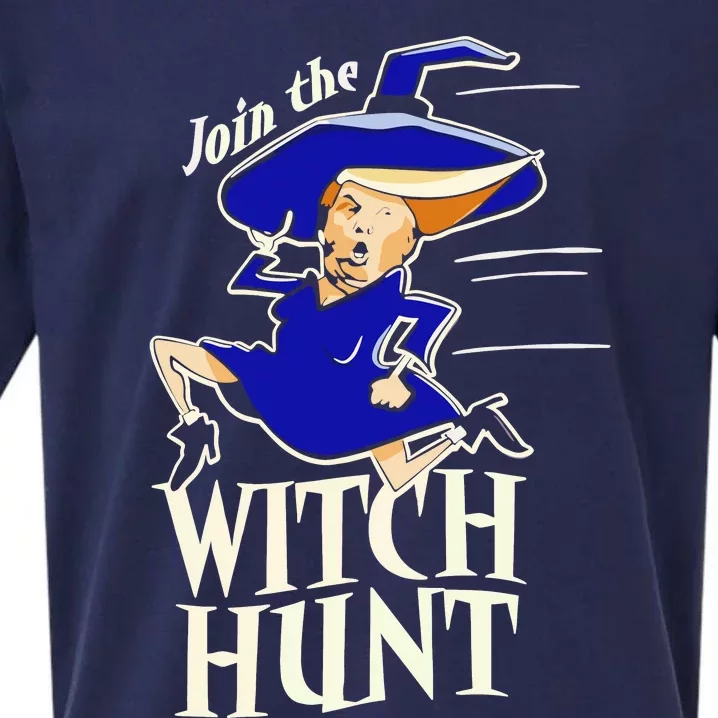 Funny Halloween 2024 Donald Trump Join The Witch Hunt Sueded Cloud Jersey T-Shirt