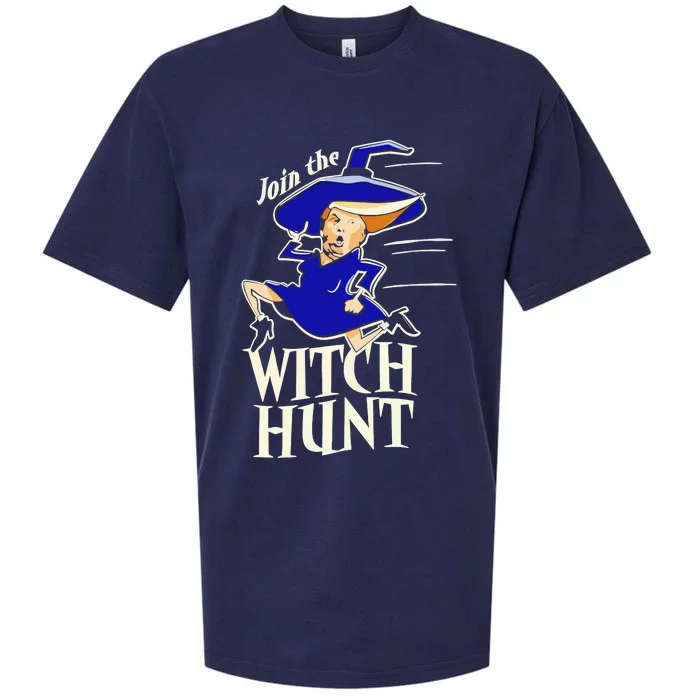 Funny Halloween 2024 Donald Trump Join The Witch Hunt Sueded Cloud Jersey T-Shirt