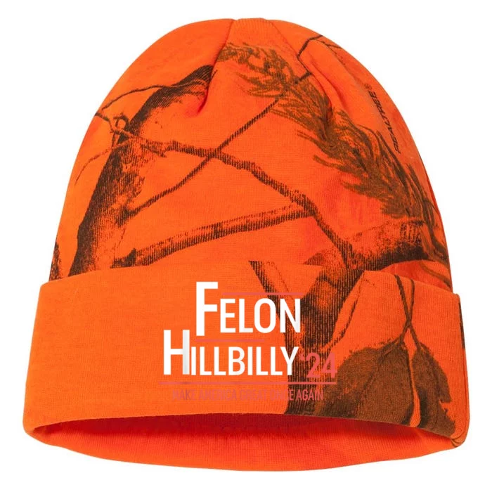 Felon Hillbilly 2024 Trump Vance 2024 2024 Election Kati - 12in Camo Beanie